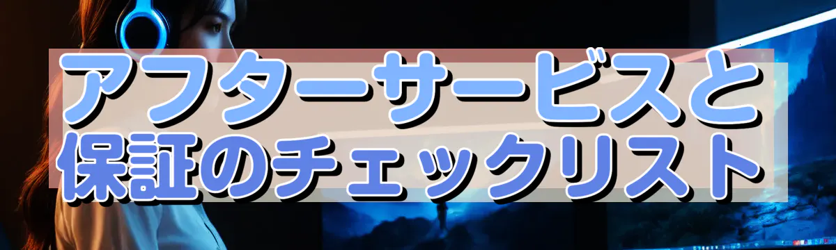 アフターサービスと保証のチェックリスト