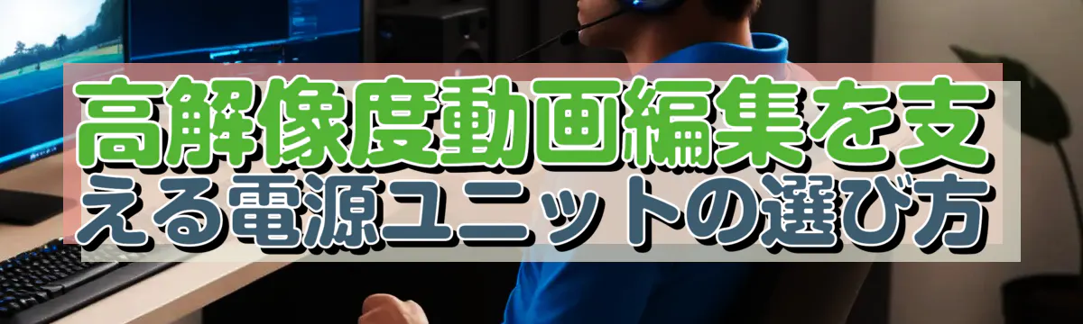 高解像度動画編集を支える電源ユニットの選び方