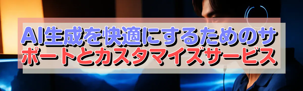 AI生成を快適にするためのサポートとカスタマイズサービス