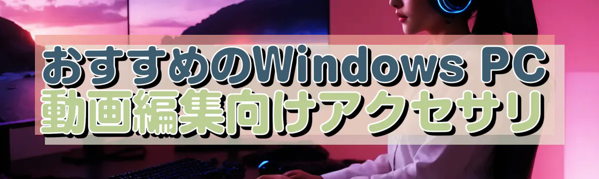 おすすめのWindows PC動画編集向けアクセサリ
