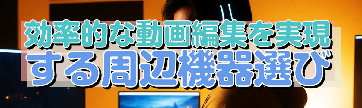 効率的な動画編集を実現する周辺機器選び