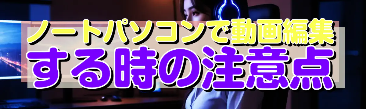 ノートパソコンで動画編集する時の注意点