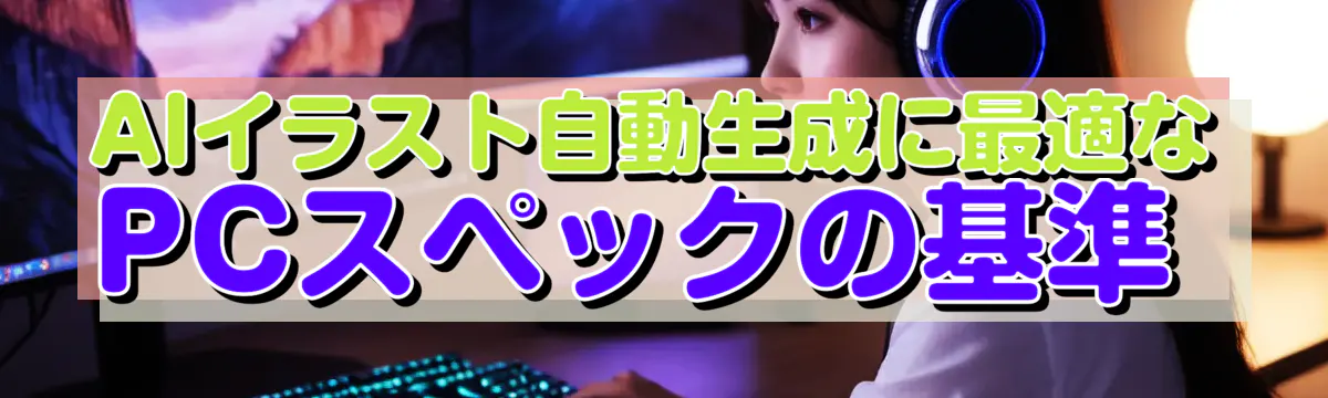 AIイラスト自動生成に最適なPCスペックの基準