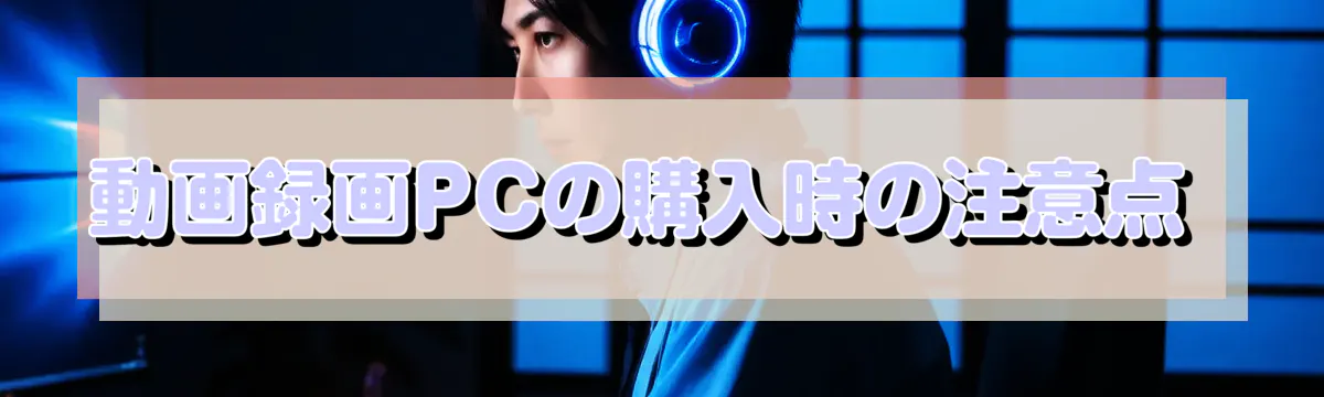 動画録画PCの購入時の注意点