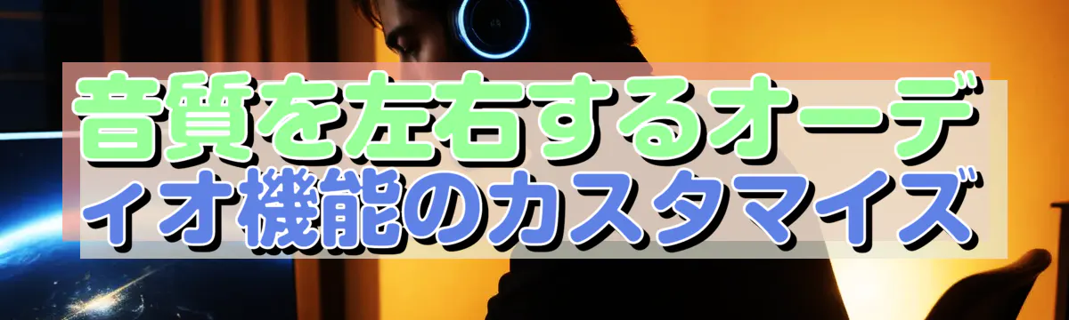 音質を左右するオーディオ機能のカスタマイズ
