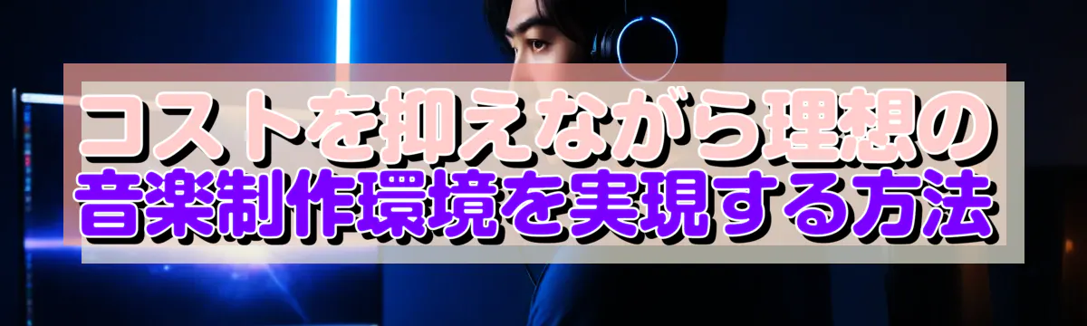 コストを抑えながら理想の音楽制作環境を実現する方法