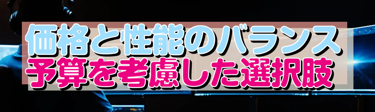 価格と性能のバランス 予算を考慮した選択肢 
