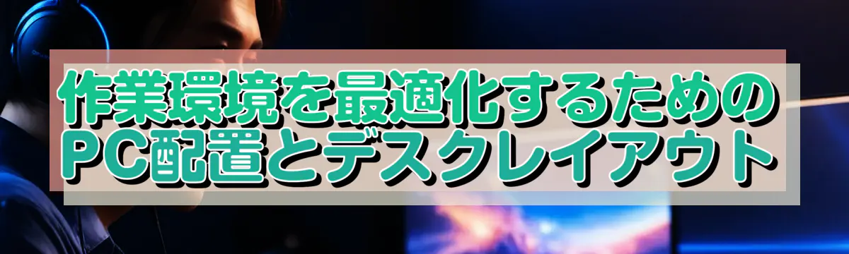 作業環境を最適化するためのPC配置とデスクレイアウト
