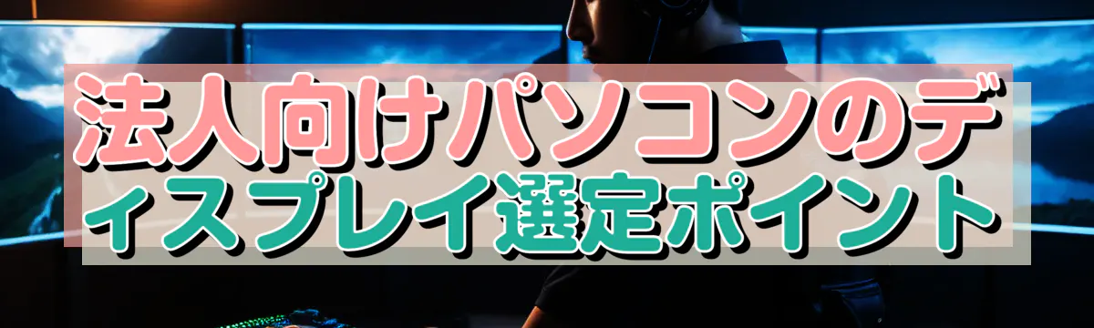 法人向けパソコンのディスプレイ選定ポイント