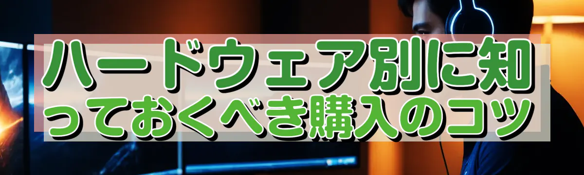 ハードウェア別に知っておくべき購入のコツ
