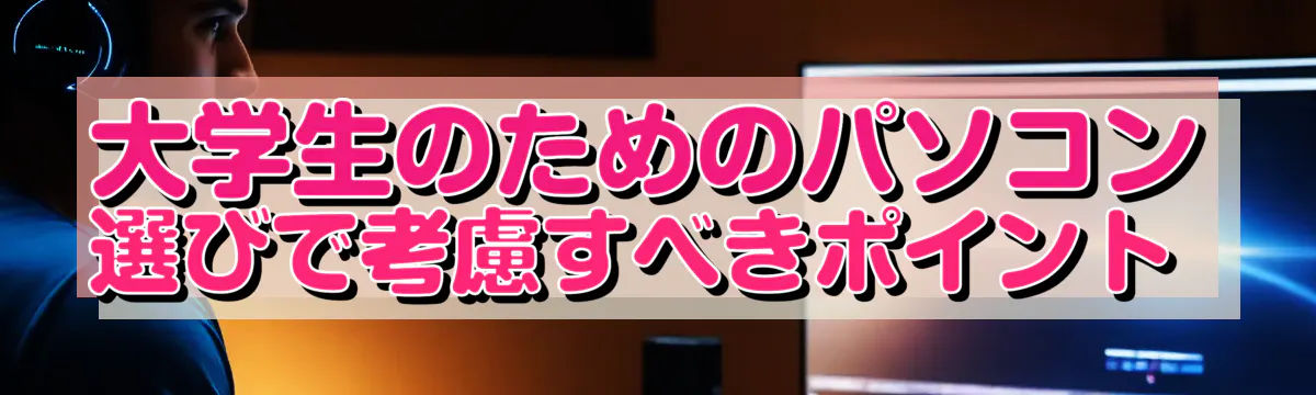 大学生のためのパソコン選びで考慮すべきポイント 
