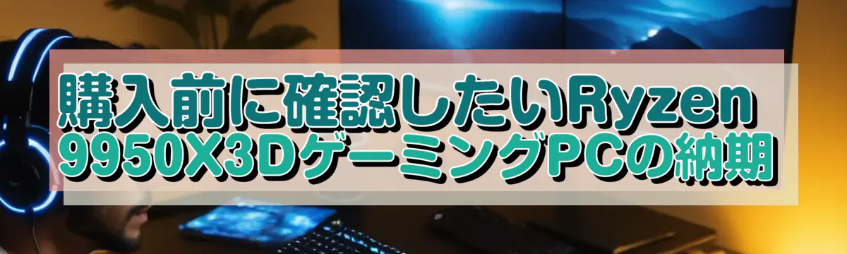 購入前に確認したいRyzen 9950X3DゲーミングPCの納期
