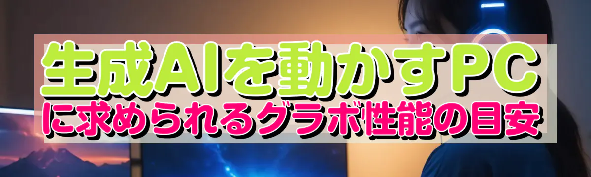 生成AIを動かすPCに求められるグラボ性能の目安