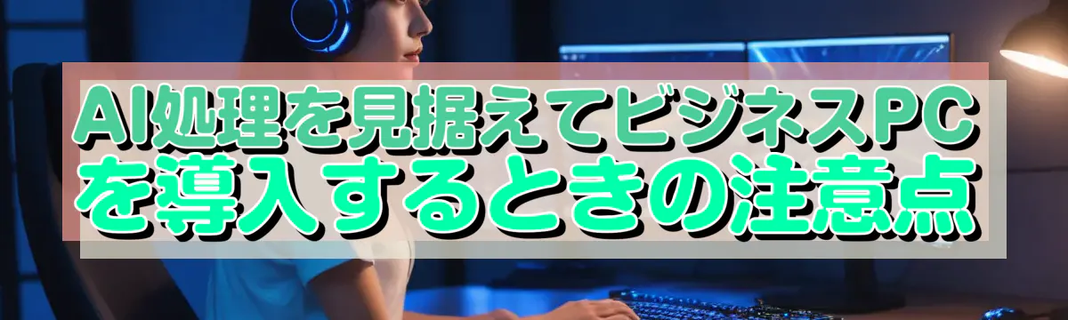 AI処理を見据えてビジネスPCを導入するときの注意点