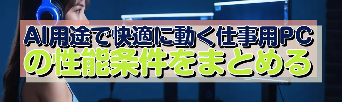 AI用途で快適に動く仕事用PCの性能条件をまとめる