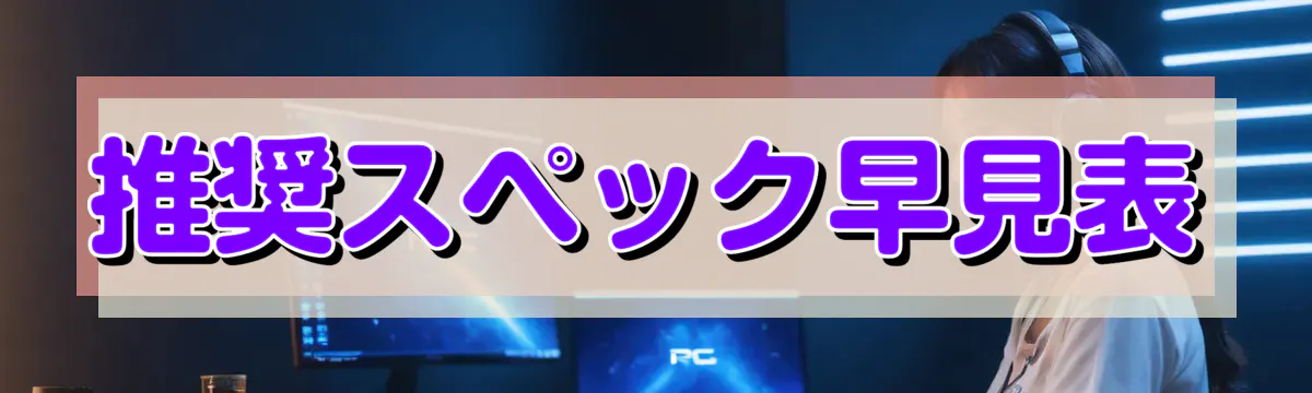 推奨スペック早見表