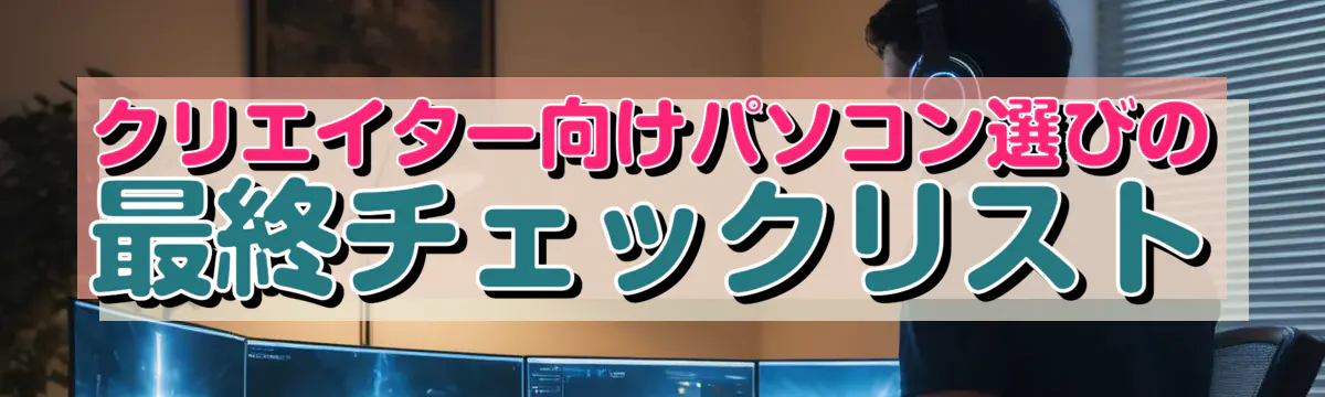 クリエイター向けパソコン選びの最終チェックリスト