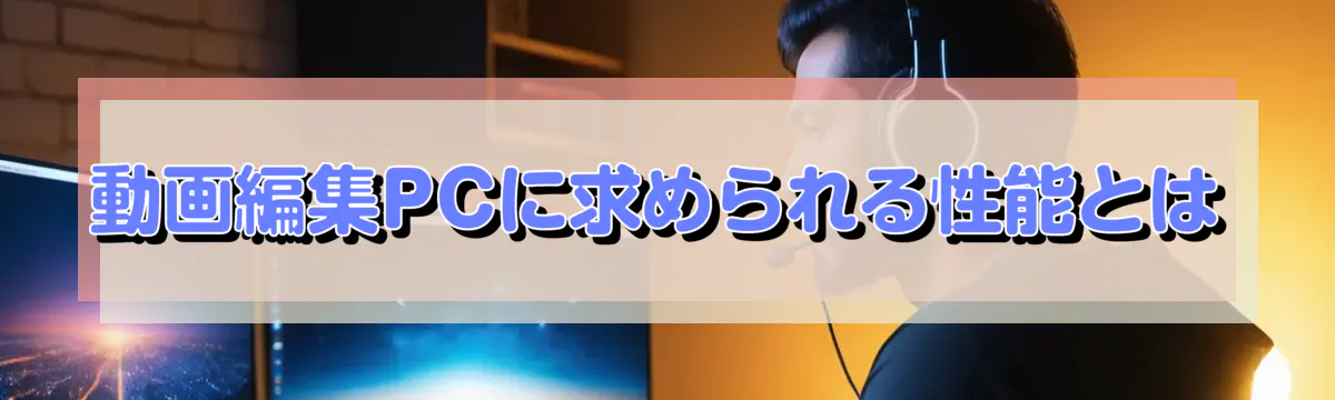 動画編集PCに求められる性能とは