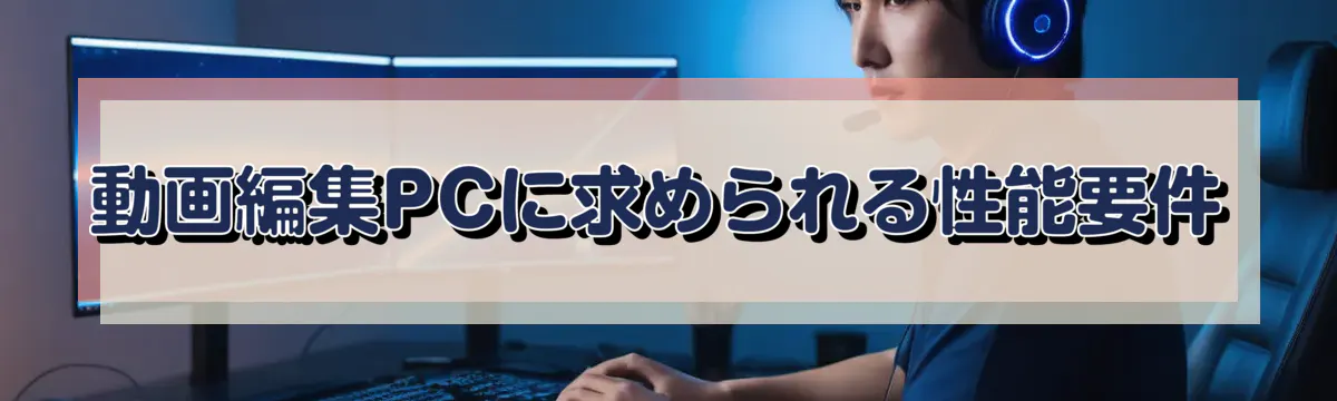 動画編集PCに求められる性能要件