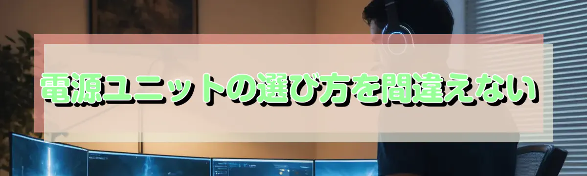 電源ユニットの選び方を間違えない