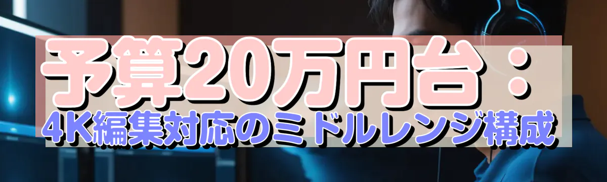 予算20万円台：4K編集対応のミドルレンジ構成