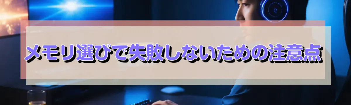 メモリ選びで失敗しないための注意点