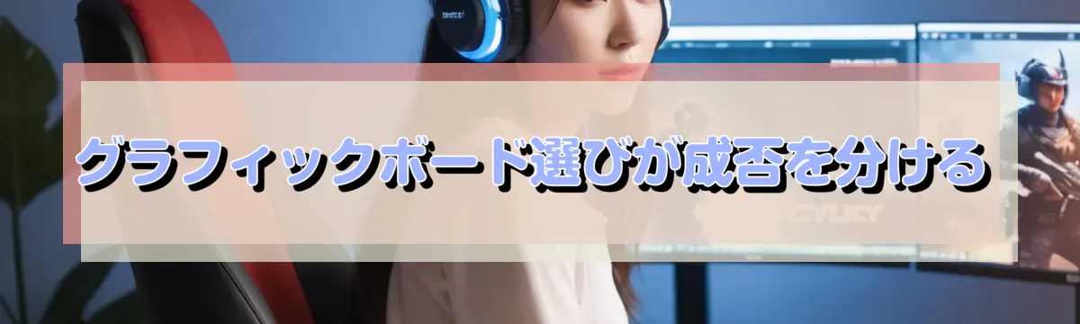 グラフィックボード選びが成否を分ける