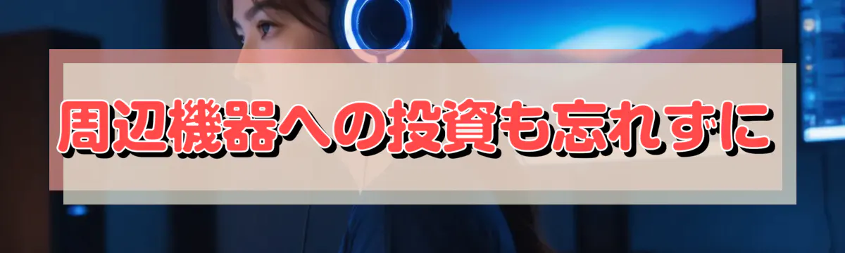 周辺機器への投資も忘れずに