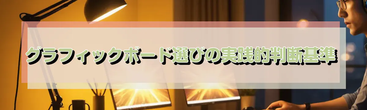 グラフィックボード選びの実践的判断基準