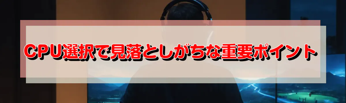 CPU選択で見落としがちな重要ポイント