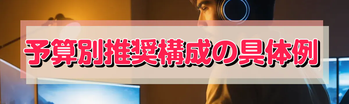 予算別推奨構成の具体例