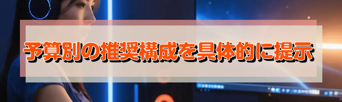 予算別の推奨構成を具体的に提示