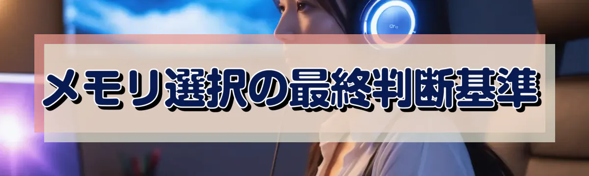 メモリ選択の最終判断基準