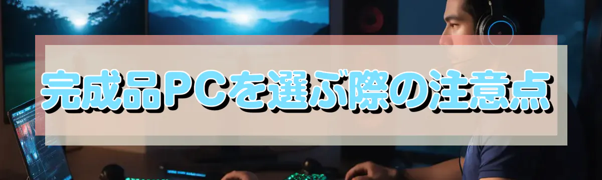 完成品PCを選ぶ際の注意点