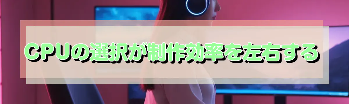 CPUの選択が制作効率を左右する