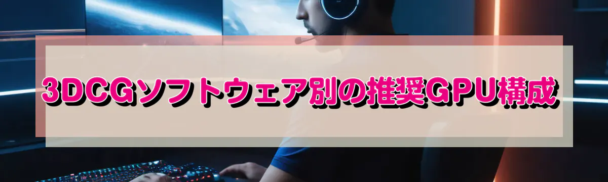 3DCGソフトウェア別の推奨GPU構成