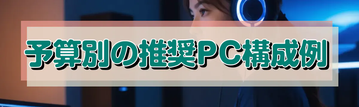 予算別の推奨PC構成例