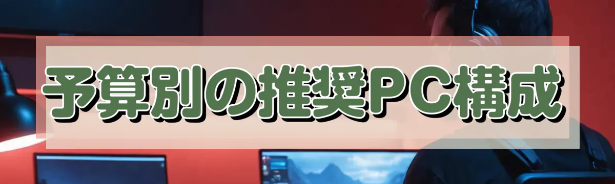 予算別の推奨PC構成