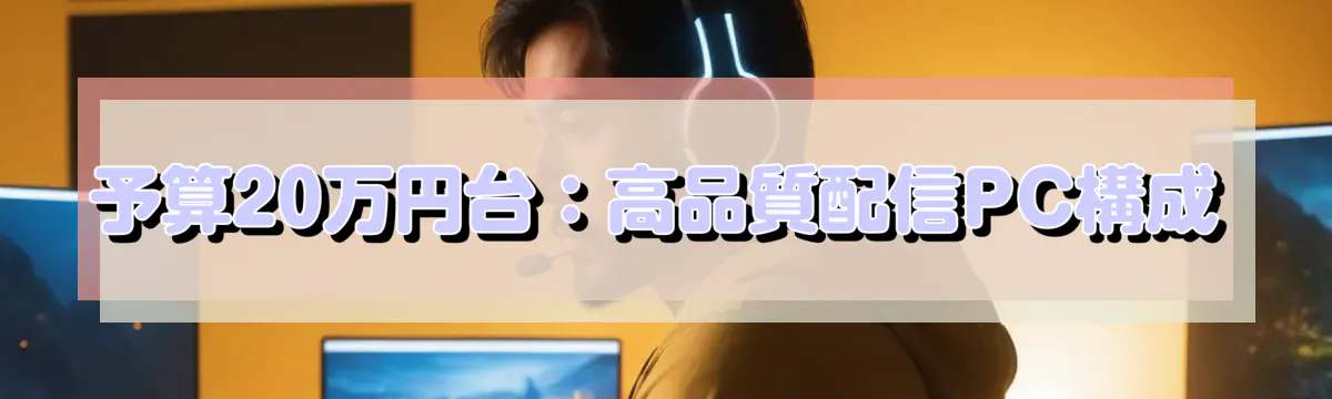 予算20万円台：高品質配信PC構成
