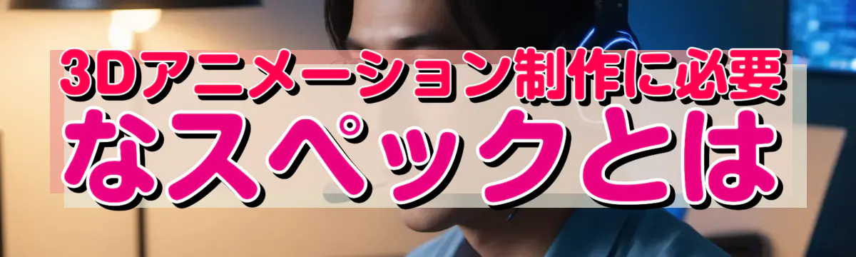 3Dアニメーション制作に必要なスペックとは