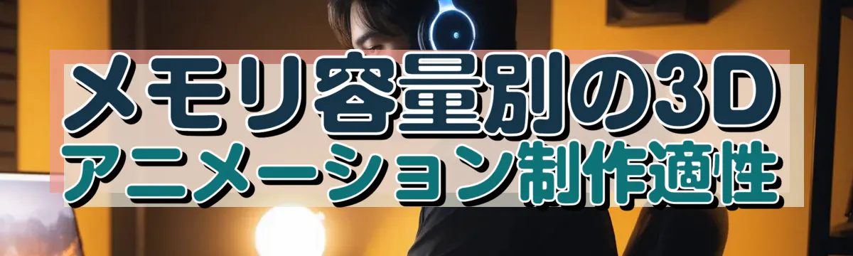 メモリ容量別の3Dアニメーション制作適性