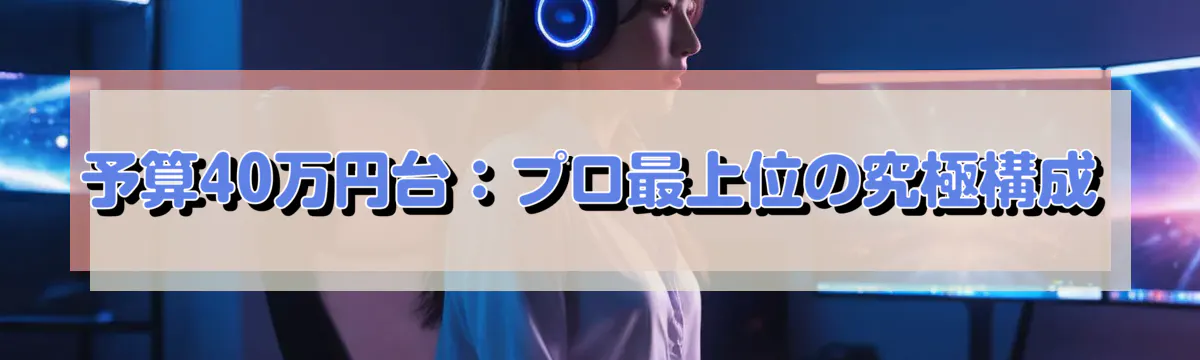 予算40万円台：プロ最上位の究極構成