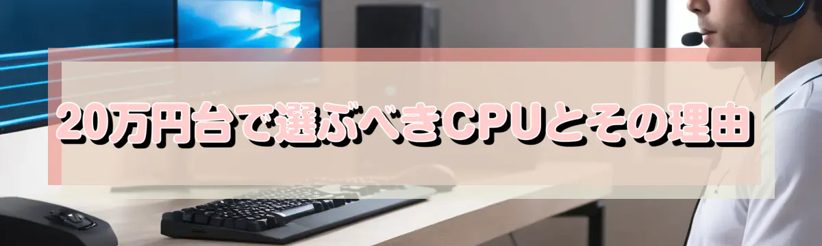 20万円台で選ぶべきCPUとその理由
