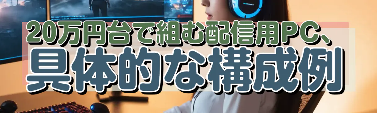 20万円台で組む配信用PC、具体的な構成例