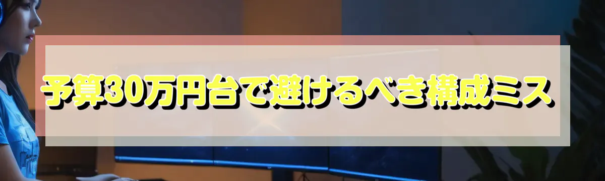 予算30万円台で避けるべき構成ミス