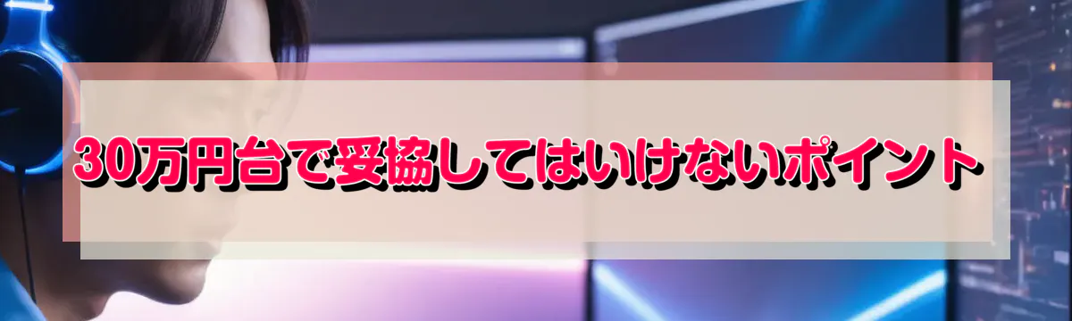 30万円台で妥協してはいけないポイント