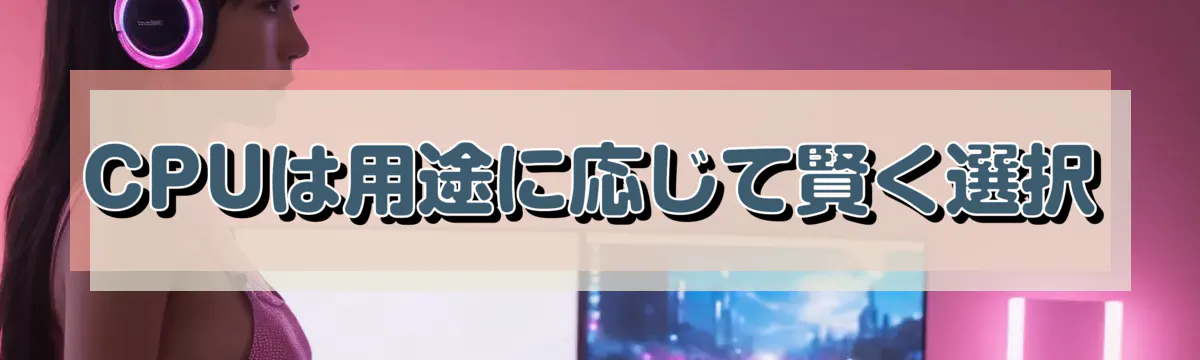 CPUは用途に応じて賢く選択