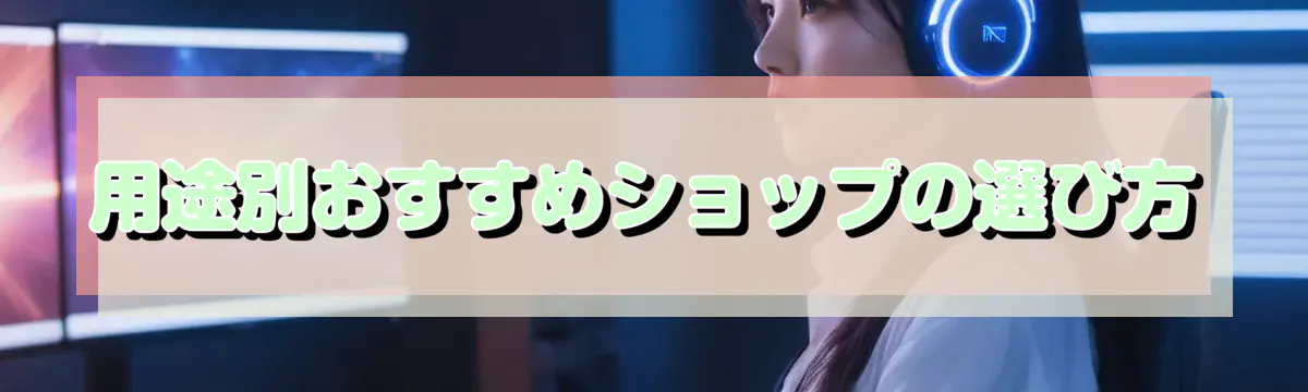 用途別おすすめショップの選び方