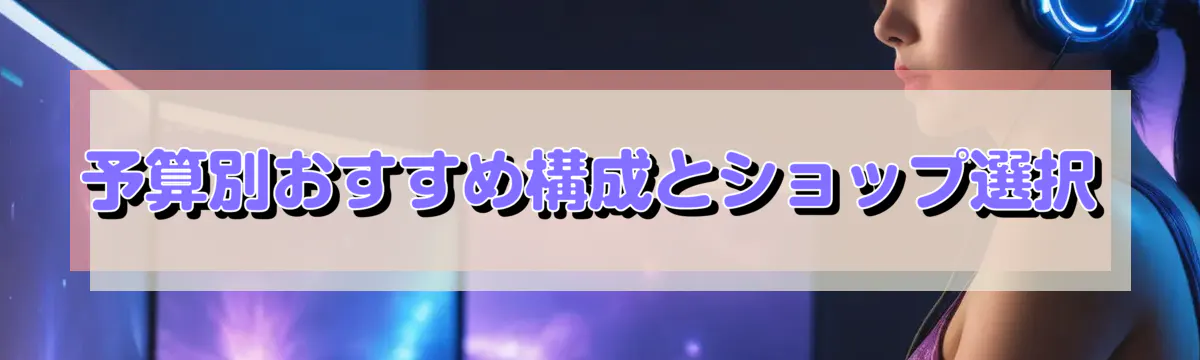 予算別おすすめ構成とショップ選択