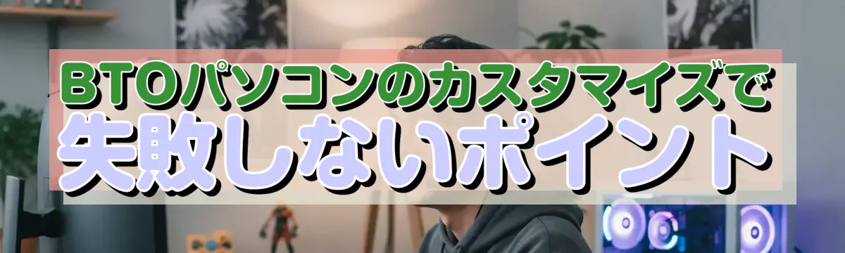 BTOパソコンのカスタマイズで失敗しないポイント